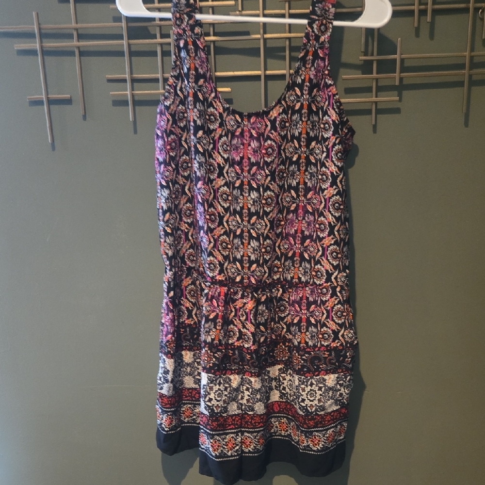 Floral Sleeveless Romper, Size Small